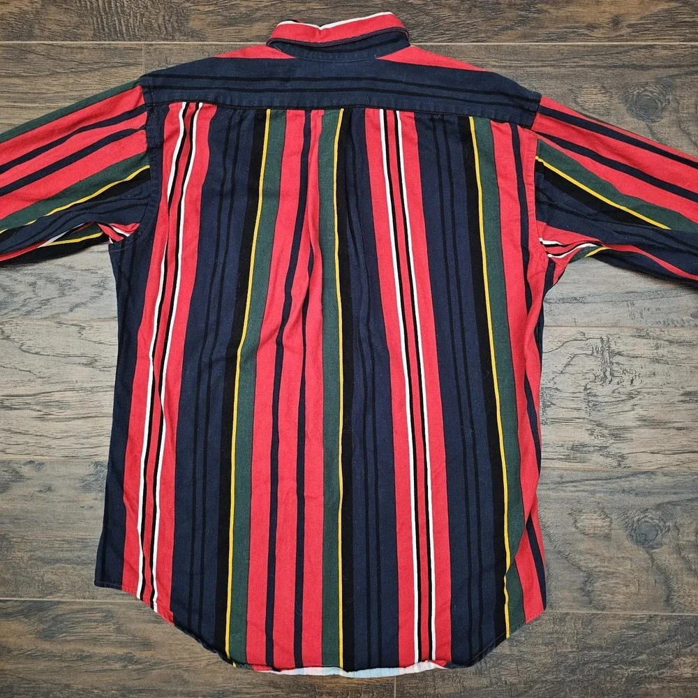 Vintage Polo Ralph Lauren Crest Logo Striped Button Down‎ Shirt Boys Large